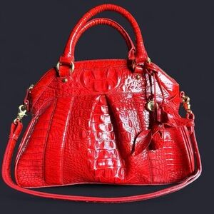 Brahmin - ‘Louise Rose’ Croc Embossed Leather Satchel